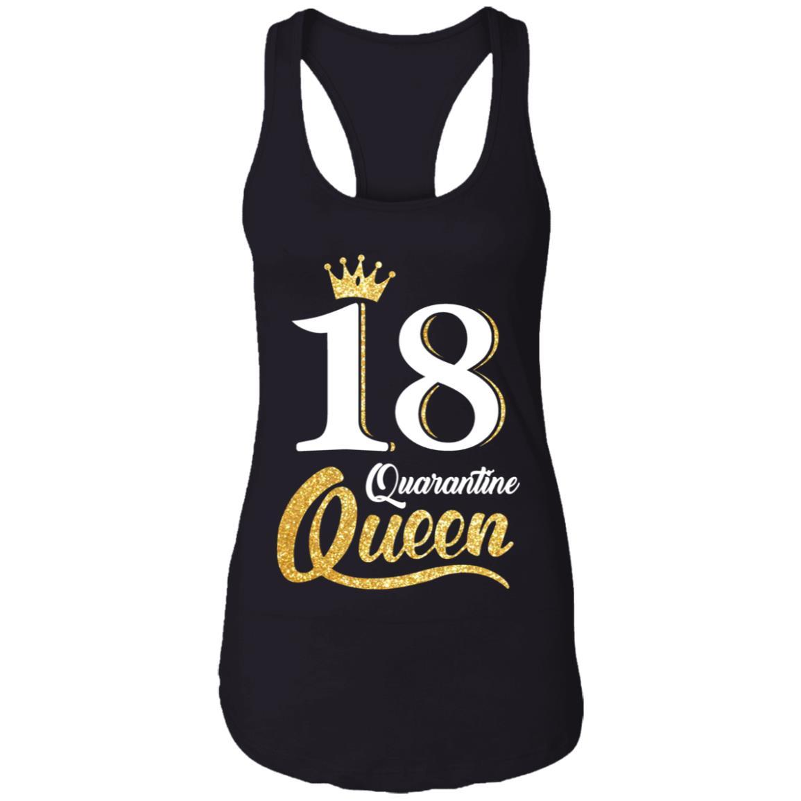 Born In 2003 My 18th Birthday Quarantine Queen-T-Shirt & Tank Top-Women's Ideal Racerback Tank-Black
