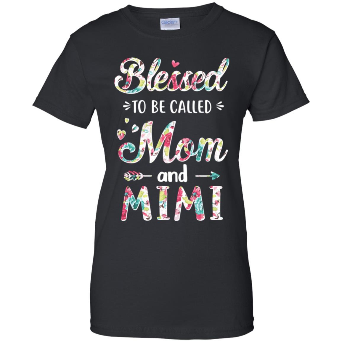 Mothers Day Gifts Blessed To Be Called Mom And Mimi-T-Shirt & Hoodie-Women's T-Shirt-Black