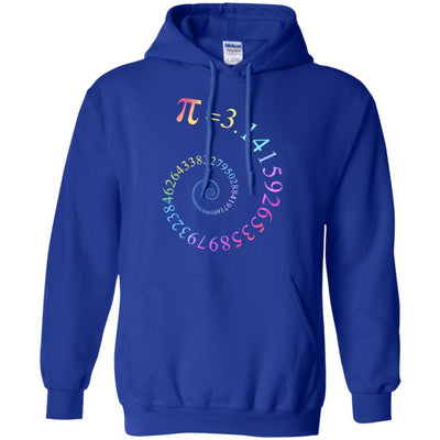 Pi Spiral Galaxy Color Math Pi Day-T-Shirt & Hoodie-Pullover Hoodie-Royal