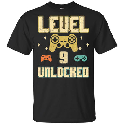 Level 9 Unlocked Video Gamer 9th Birthday Gift Youth-Youth Shirt-Youth T-Shirt-Black