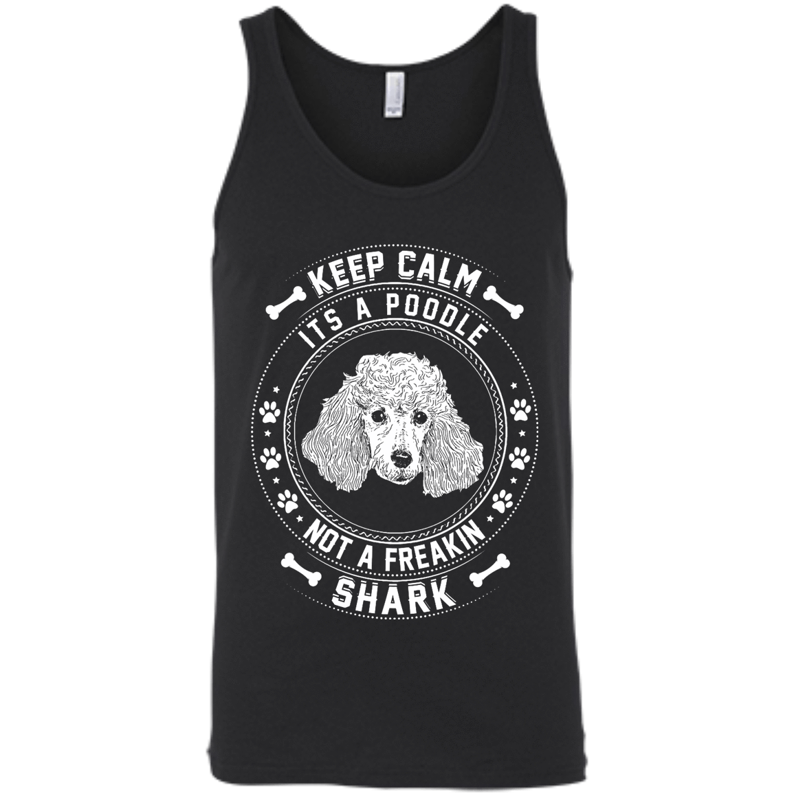 Keep Calm It's A Poodle Not A Freaking Shark-T-Shirt & Hoodie-Unisex Tank-Black