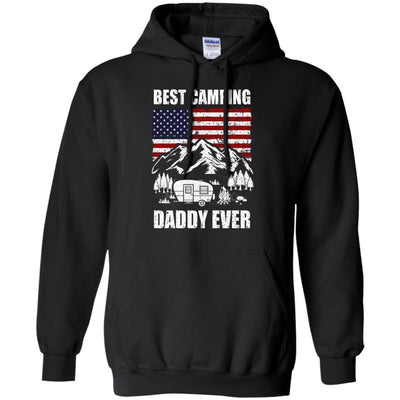 Best Camping Daddy Ever Usa Flag Father's Day Gift-T-Shirt & Hoodie-Pullover Hoodie-Black