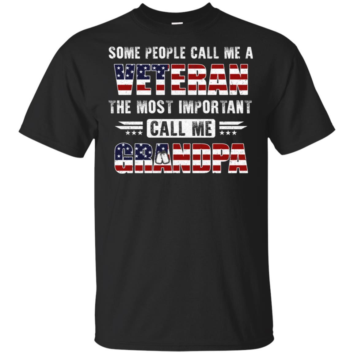 Some People Call Me A Veteran Grandpa Fathers Day Gifts-T-Shirt & Hoodie-Classic T-Shirt-Black