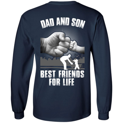 Dad And Son Best Friends For Life-T-Shirt & Hoodie-Long Sleeve T-Shirt-Navy