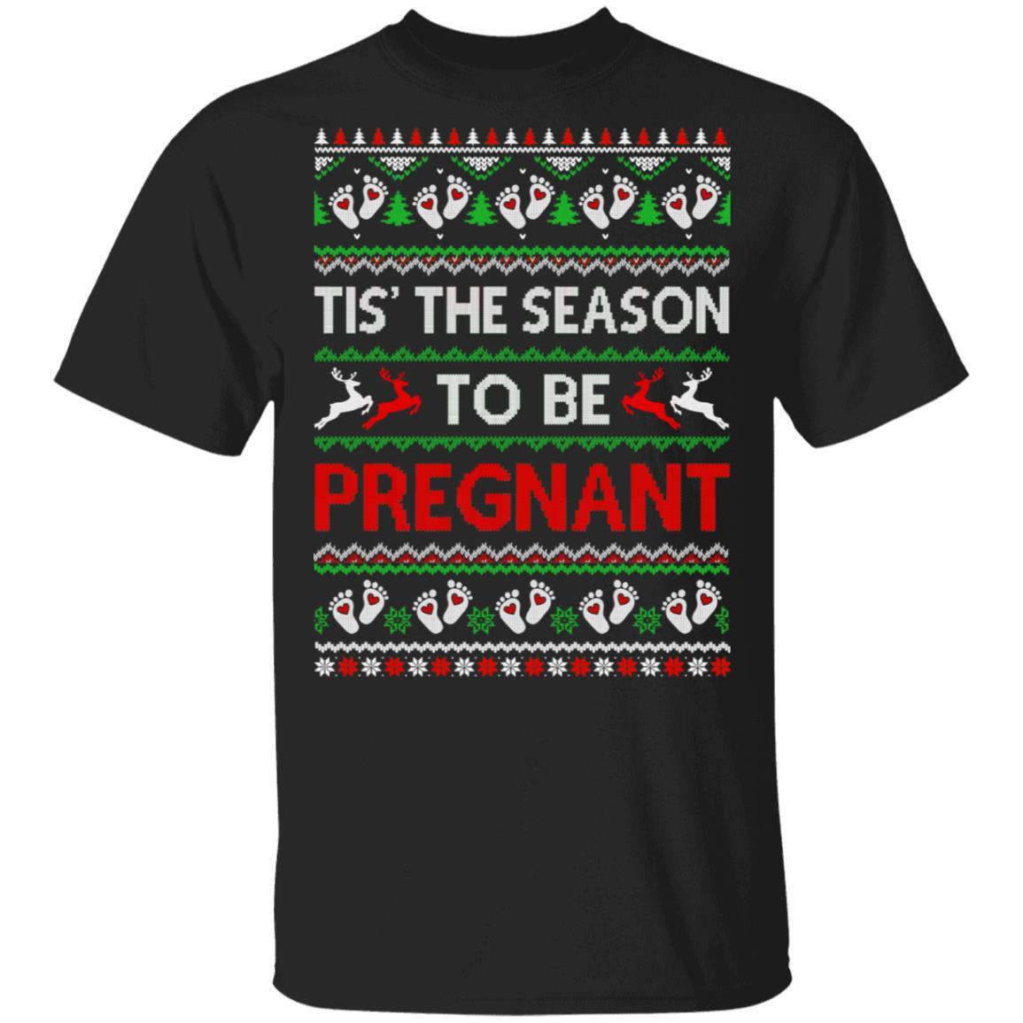 Tis The Season Christmas Pregnancy Announcemen Ugly Sweater