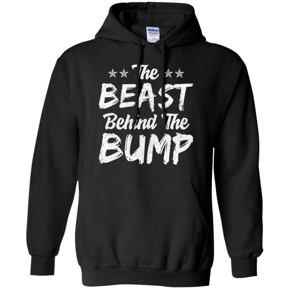 The Beast Behind The Bump Announcement Dad Fathers Day-T-Shirt & Hoodie-Pullover Hoodie-Black
