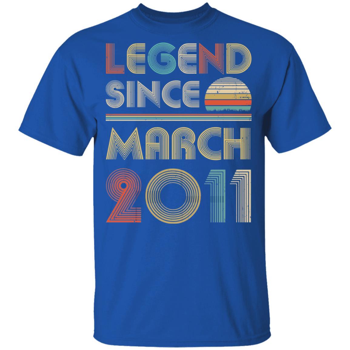 Legend Since March 2011 Vintage 10th Birthday Gifts Youth-Youth Shirt-Youth T-Shirt-Royal