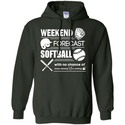 WEEKEND FORECAST SOFTBALL-T-Shirt & Hoodie-Pullover Hoodie-Forest Green