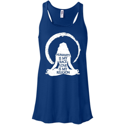 Humanity Is My Race Love Is My Religion-T-Shirt & Hoodie-Women's Flowy Racerback Tank-True Royal