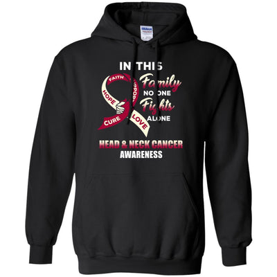 In This Family No One Fights Alone Head Neck Cancer-T-Shirt & Hoodie-Pullover Hoodie-Black