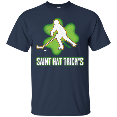 Saint Hat Trick's Hockey Shamrock St Patricks Day-T-Shirt & Hoodie-Classic T-Shirt-Navy