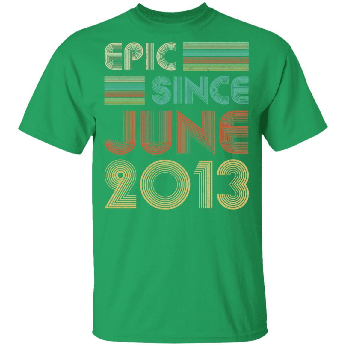 Epic Since June 2013 Vintage 8th Birthday Gifts Youth-Youth Shirt-Youth T-Shirt-Irish Green