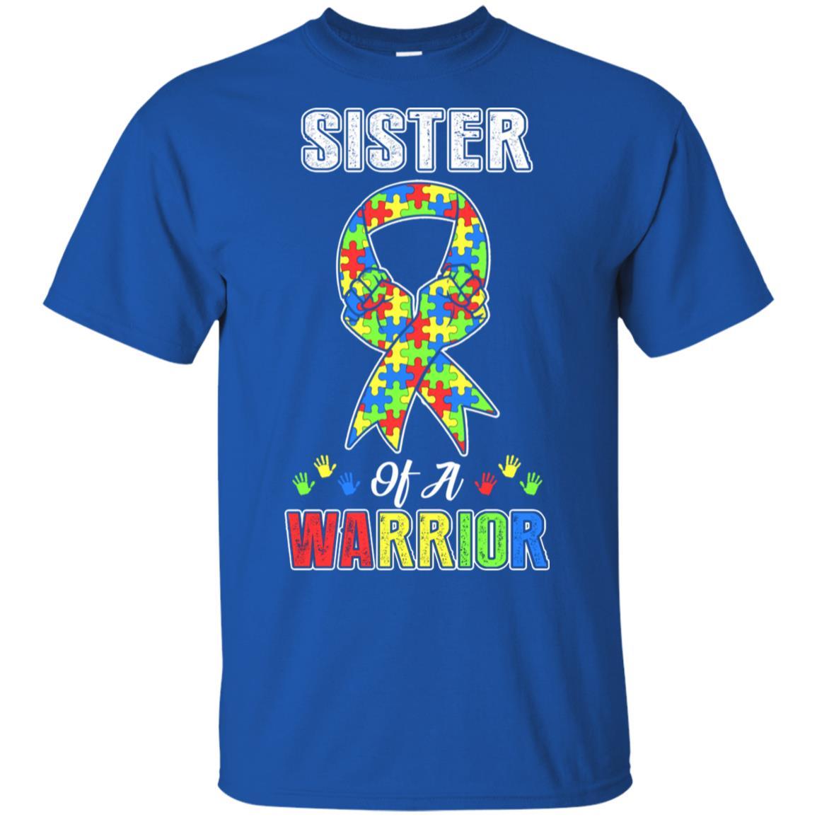 Sister Of A Warrior Support Autism Awareness Gift-T-Shirt & Hoodie-Classic T-Shirt-Royal
