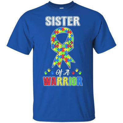 Sister Of A Warrior Support Autism Awareness Gift-T-Shirt & Hoodie-Classic T-Shirt-Royal