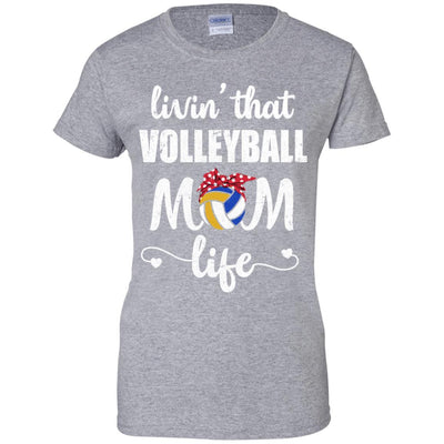 Living That Volleyball Mom Life Mothers Day Gifts-T-Shirt & Tank Top-Women's T-Shirt-Sport Grey