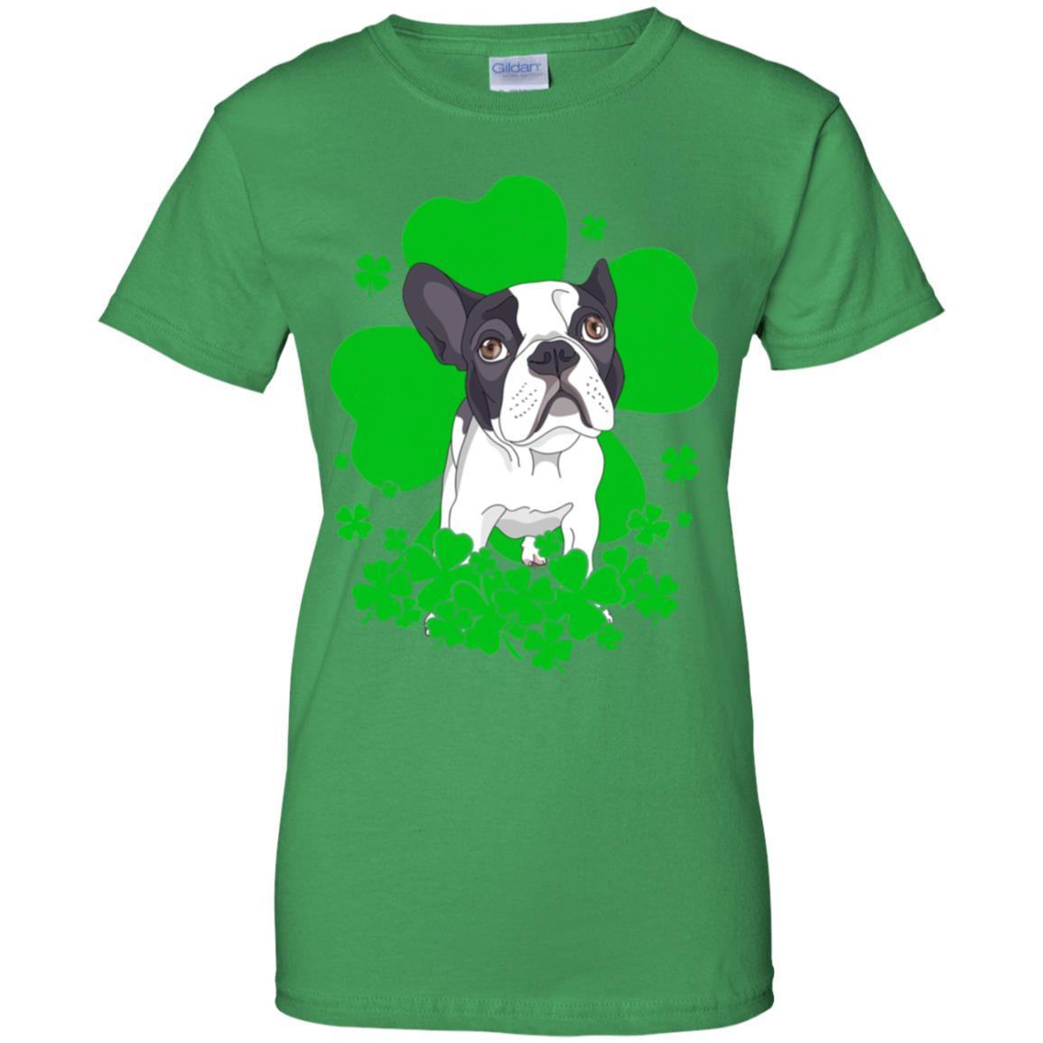Bulldog St. Patrick's Day Clovers-T-Shirt & Hoodie-Women's T-Shirt-Irish Green