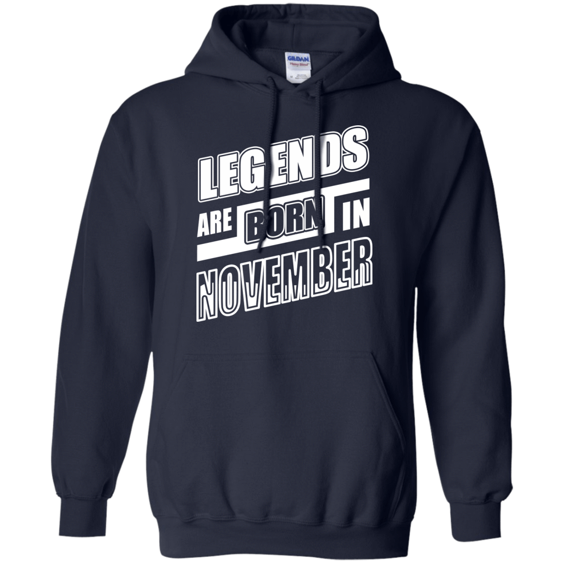 Legends are born in NOVEMBER-T-Shirt & Hoodie-Pullover Hoodie-Navy