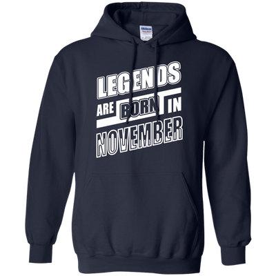 Legends are born in NOVEMBER-T-Shirt & Hoodie-Pullover Hoodie-Navy