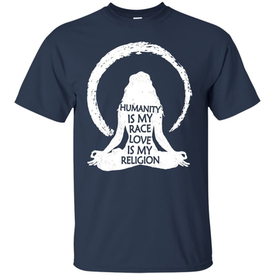 Humanity Is My Race Love Is My Religion-T-Shirt & Hoodie-Classic T-Shirt-Navy