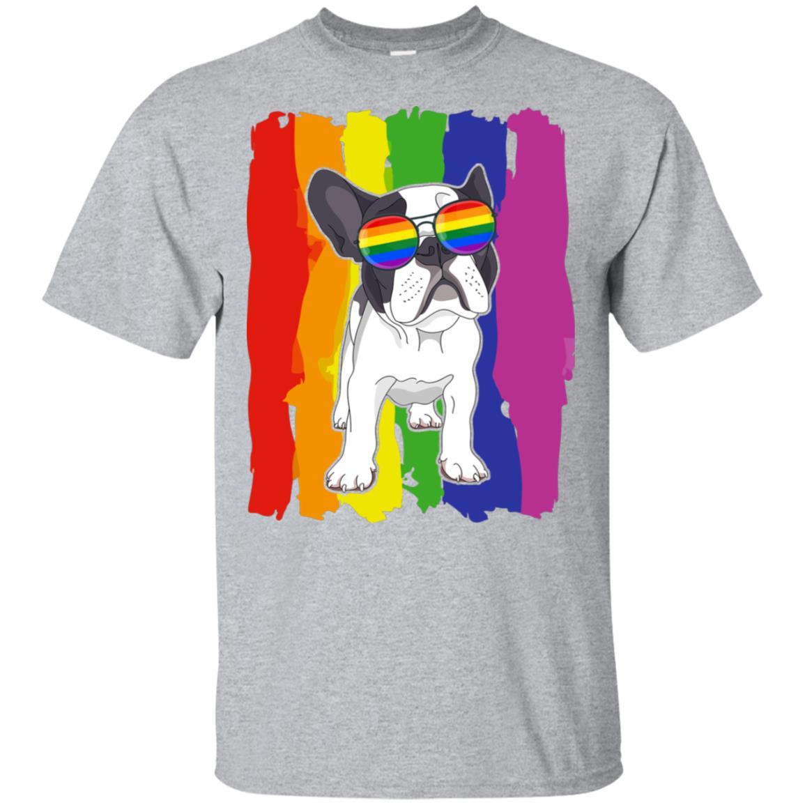 Funny Bulldog LGBT LGBT Pride Gifts-T-Shirt & Hoodie-Classic T-Shirt-Sport Grey