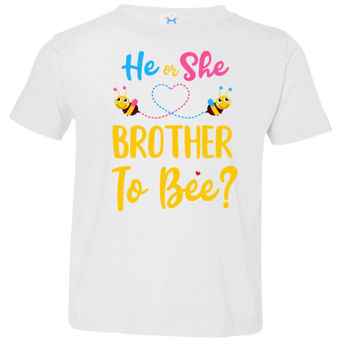 Gender Reveal Pink Blue What Will It Bee He Or She Brother Youth-Youth Shirt-Toddler T-Shirt-White