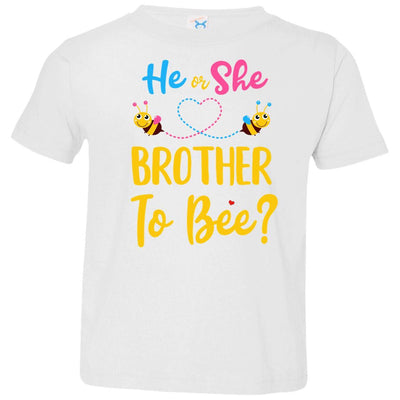 Gender Reveal Pink Blue What Will It Bee He Or She Brother Youth-Youth Shirt-Toddler T-Shirt-White