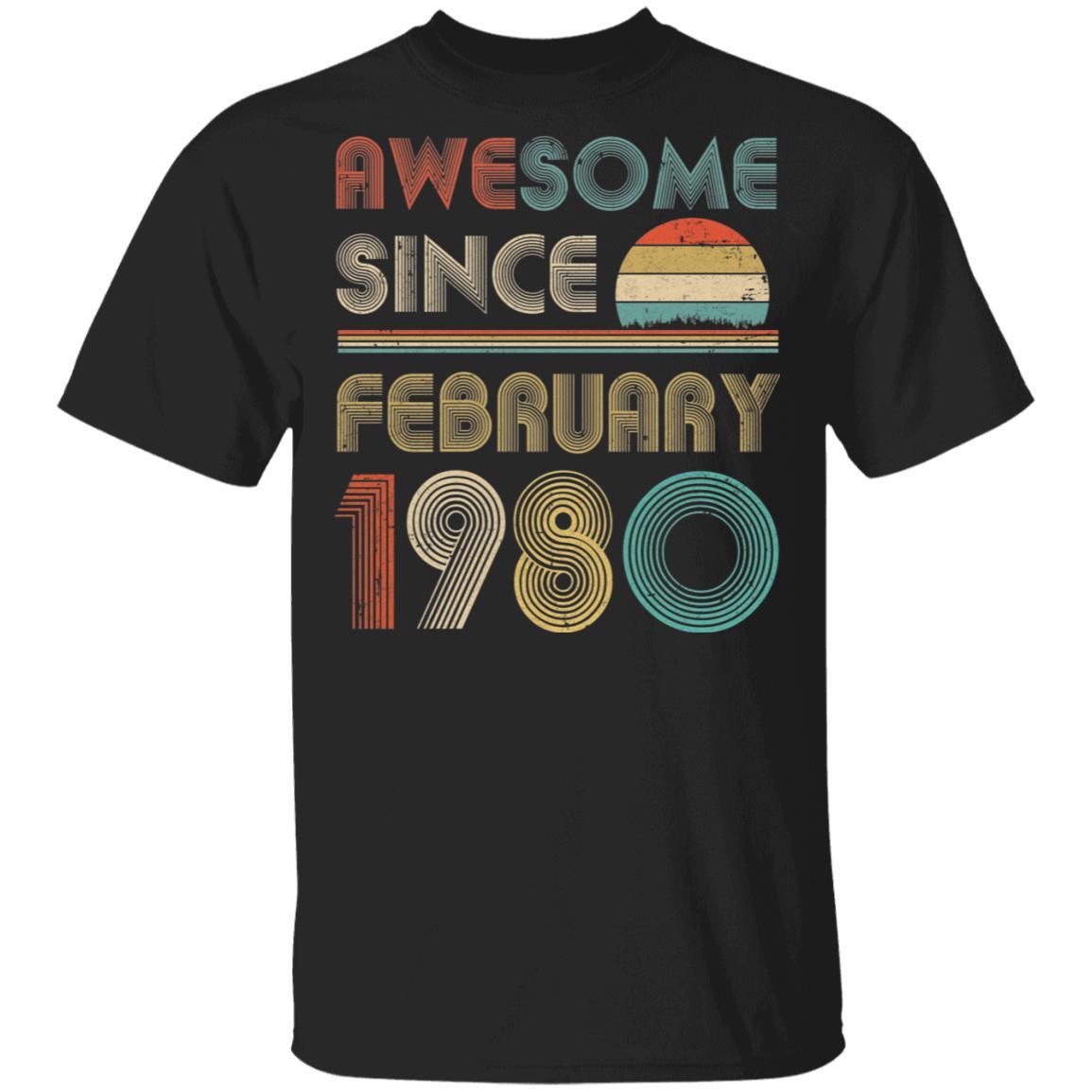 Awesome Since February 1980 Vintage 42th Birthday Gifts
