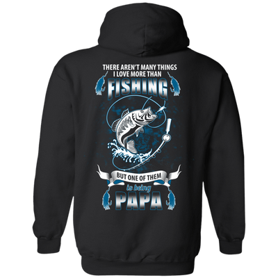 I Love More Them Fishing PAPA-T-Shirt & Hoodie-Pullover Hoodie-Black