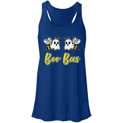 Boo Bees Couple Halloween Costume Funny Bee Ghost-T-Shirt & Tank Top-Women's Flowy Racerback Tank-True Royal