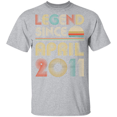 Legend Since April 2011 Vintage 10th Birthday Gifts Youth-Youth Shirt-Youth T-Shirt-Sport Grey