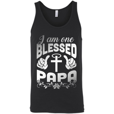 I Am One Blessed Papa-T-Shirt & Hoodie-Unisex Tank-Black