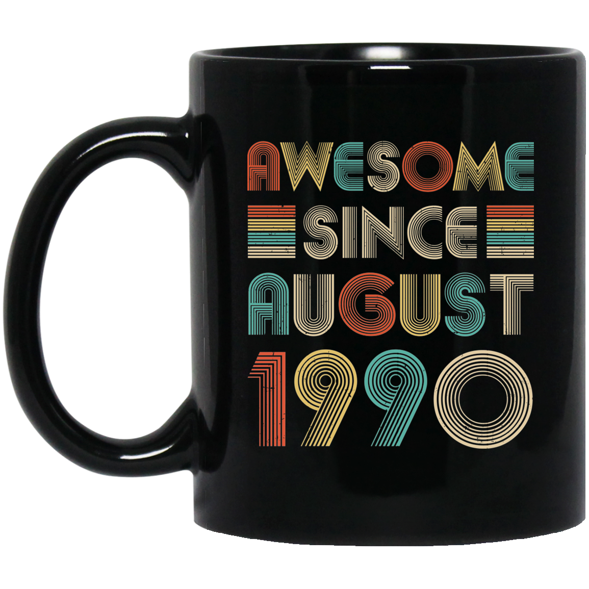 Awesome Since August 1990 Vintage 31th Birthday Gifts Mug-Coffee Mug-BM11OZ 11 oz. Black Mug-Black