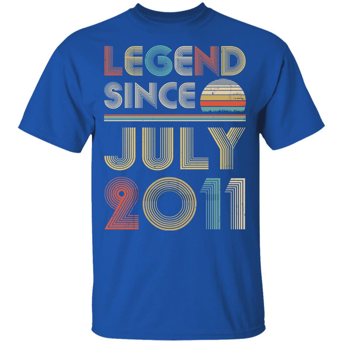 Legend Since July 2011 Vintage 10th Birthday Gifts Youth-Youth Shirt-Youth T-Shirt-Royal