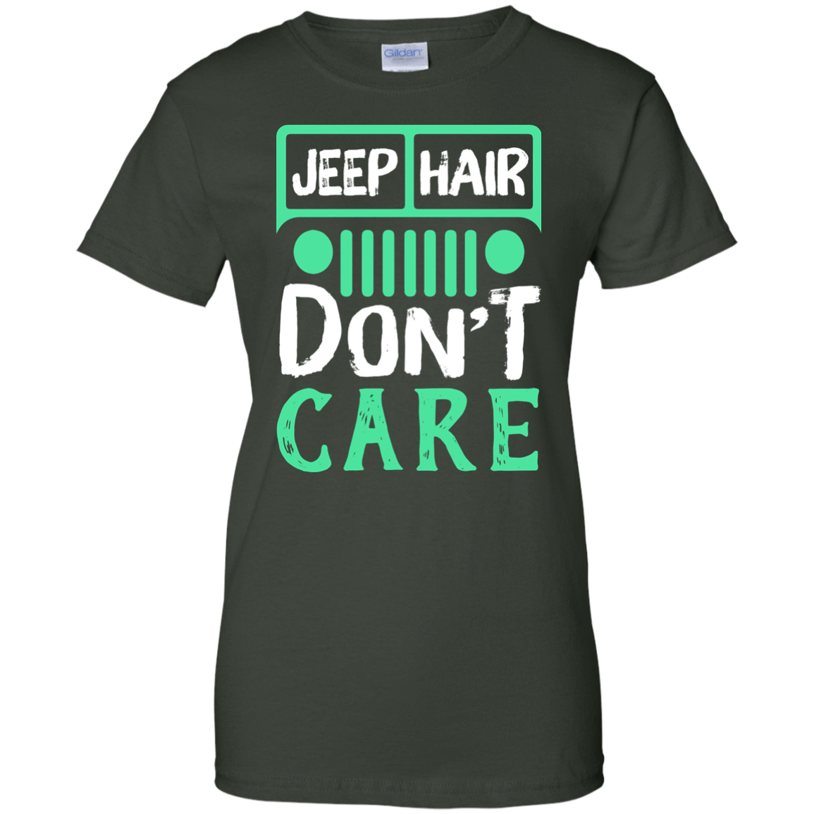 Jeep Hair Don't Care-T-Shirt & Hoodie-Women's T-Shirt-Forest Green
