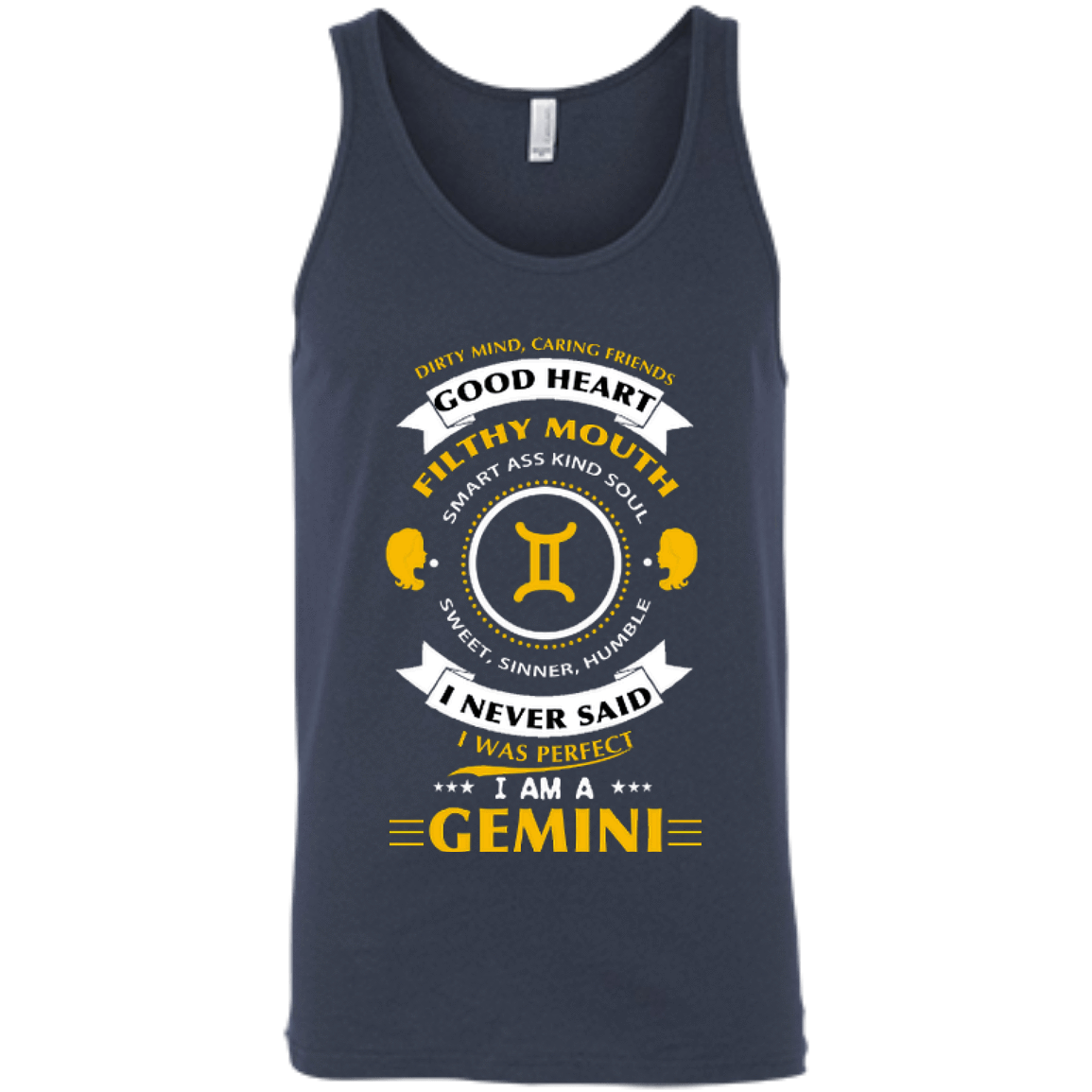 I never said I was perfect I am a GEMINI-T-Shirt & Hoodie-Unisex Tank-Navy