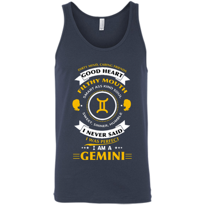 I never said I was perfect I am a GEMINI-T-Shirt & Hoodie-Unisex Tank-Navy