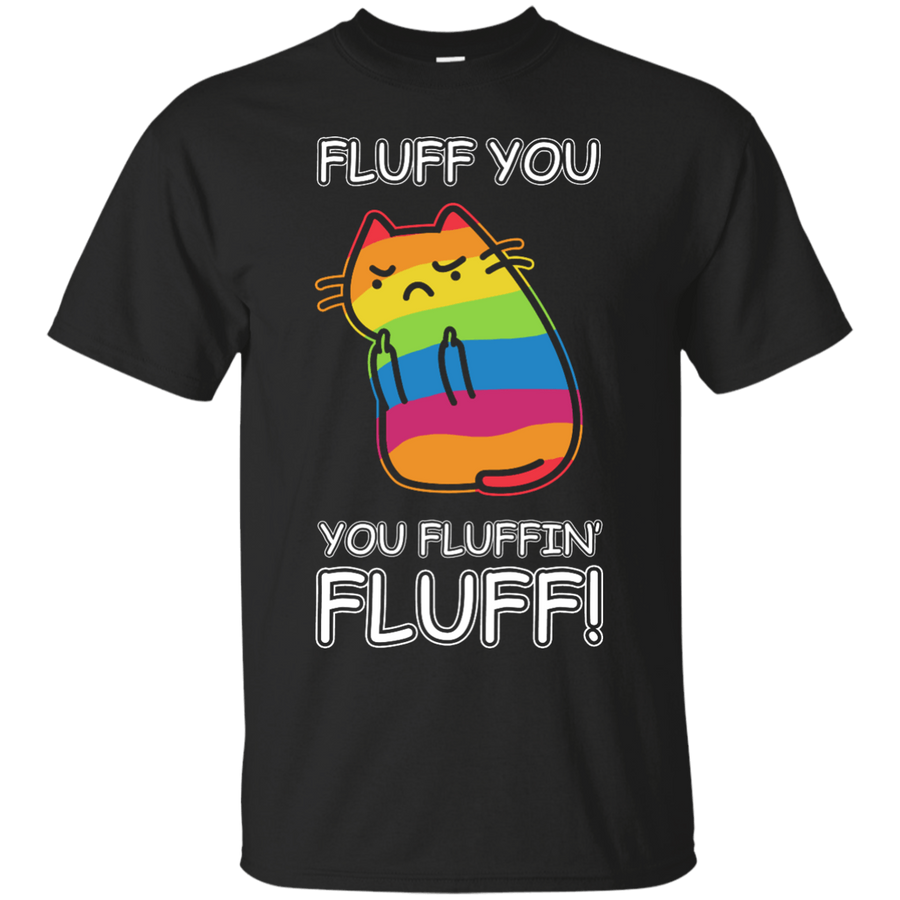 Rainbow Cat Fluff You You Fluffin' Fluff Cat-T-Shirt & Hoodie-Classic T-Shirt-Black