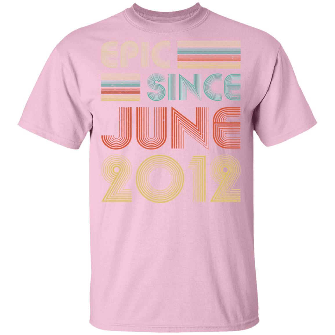 Epic Since June 2012 Vintage 9th Birthday Gifts Youth-Youth Shirt-Youth T-Shirt-Light Pink