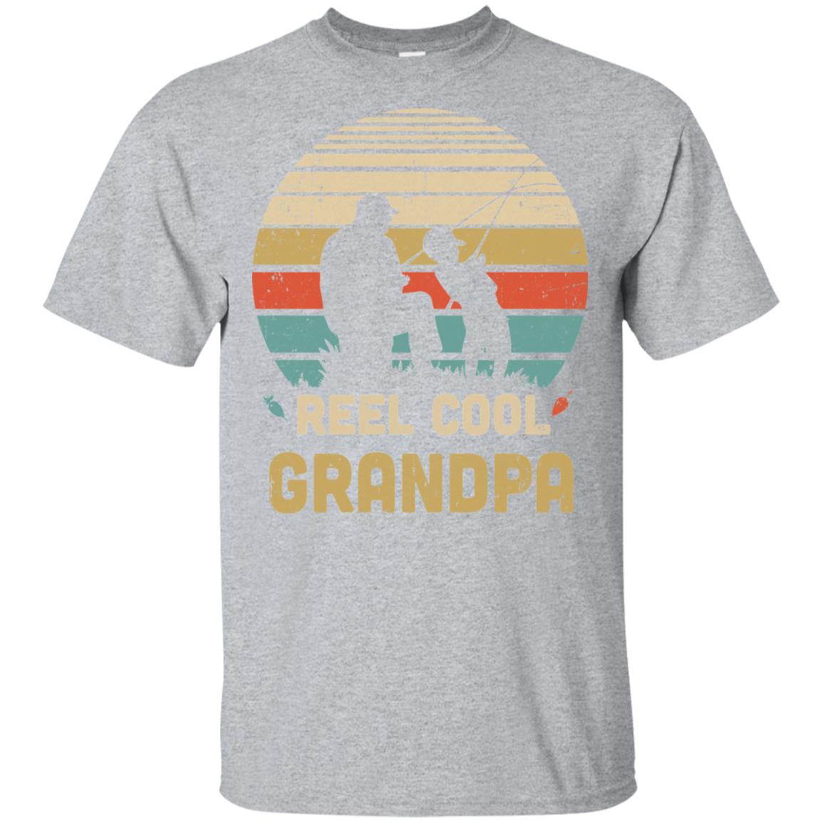Vintage Father's Day Gift Reel Cool Grandpa Fishing-T-Shirt & Hoodie-Classic T-Shirt-Sport Grey