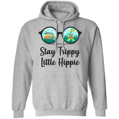 Stay Trippy Little Hippie Glasses Hippie Camping Gift-T-Shirt & Tank Top-Pullover Hoodie-Sport Grey