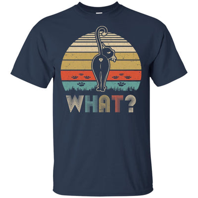 Funny Cat Lovers Clothing Vintage What Cat-T-Shirt & Hoodie-Classic T-Shirt-Navy