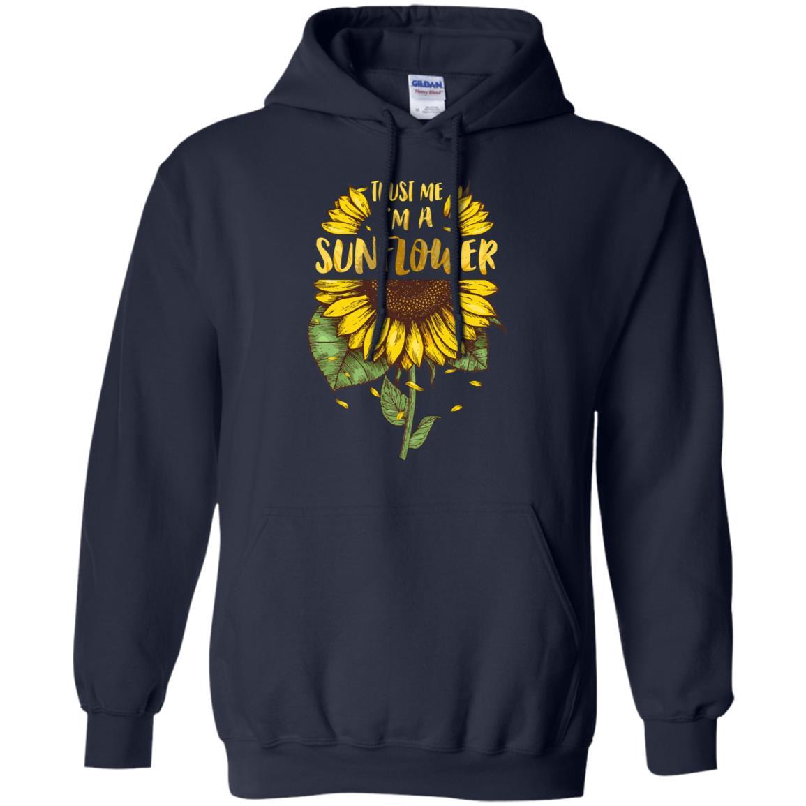 Trust Me I'm A Sunflower For Girls-T-Shirt & Tank Top-Pullover Hoodie-Navy