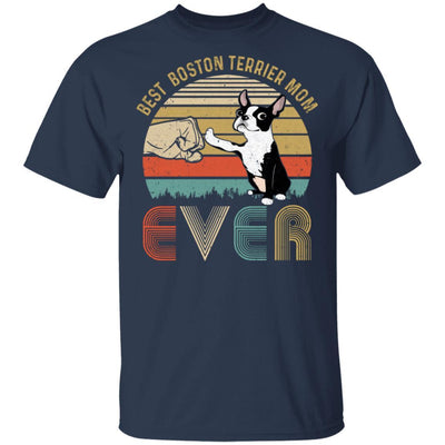 Vintage Best Boston Mom Ever Bump Fit Funny Mom Gifts-T-Shirt & Hoodie-Classic T-Shirt-Navy