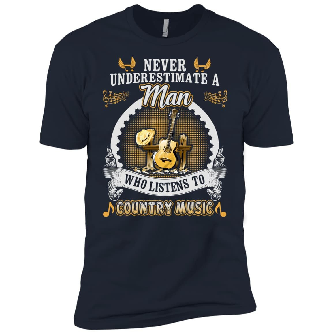 A Man Listen To Country Music-T-Shirt & Hoodie-Premium T-Shirt-Midnight Navy
