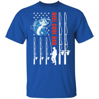Reel Cool Dad American Flag Fish Fishing Fathers Day-T-Shirt & Hoodie-Classic T-Shirt-Royal