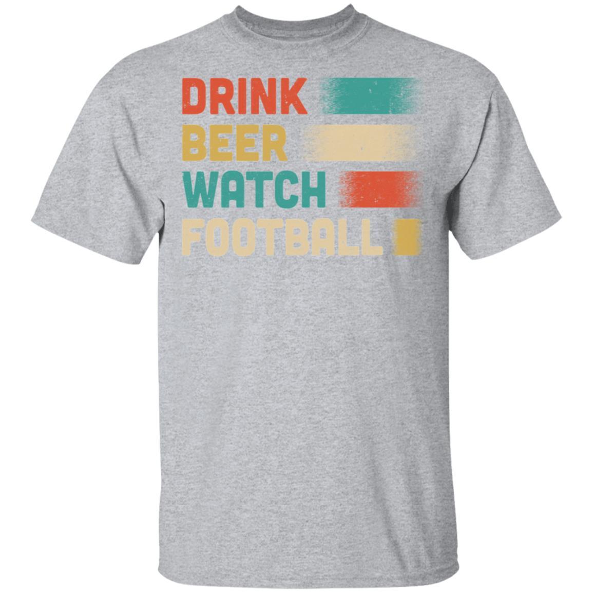 Vintage Drink Beer Watch Football For Gameday-T-Shirt & Hoodie-Classic T-Shirt-Sport Grey