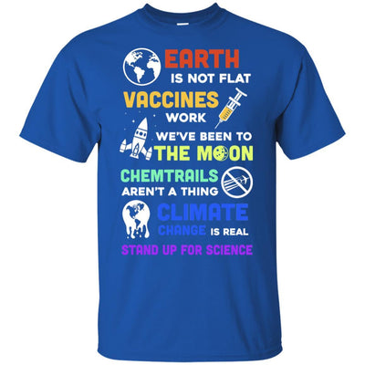 Earth Is Not Flat Vaccines Work Science Gifts-T-Shirt & Hoodie-Classic T-Shirt-Royal