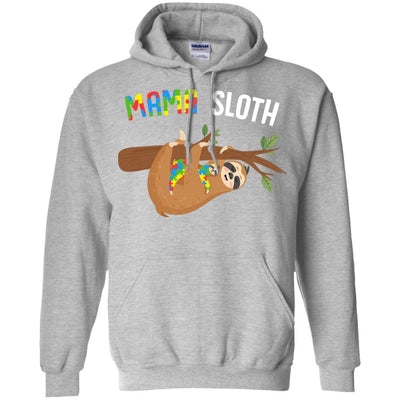 Mama Sloth Autism Awareness Mom Gift-T-Shirt & Hoodie-Pullover Hoodie-Sport Grey