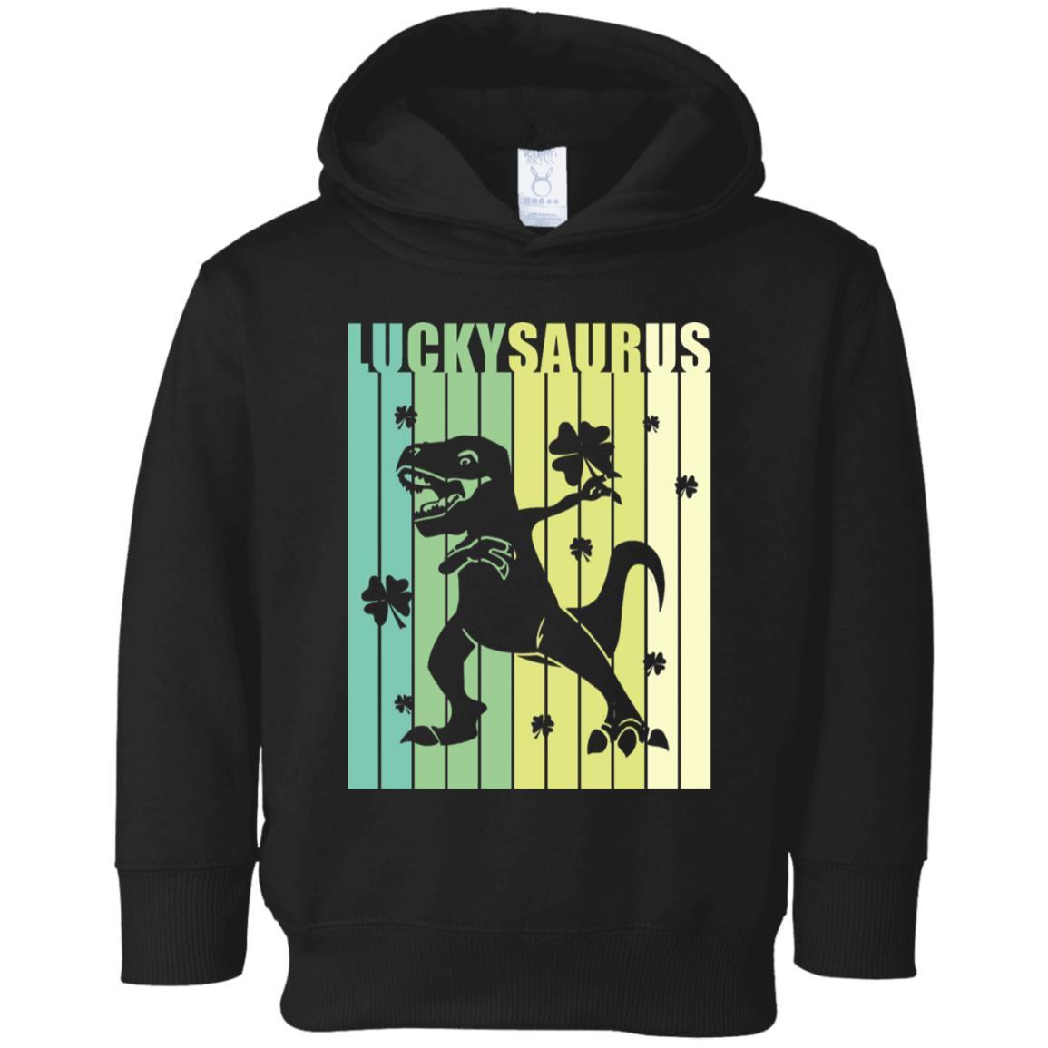 Happy St Pat Rex Day Dinosaur T-Rex Kids Patricks Day Youth-Youth Shirt-Toddler Fleece Hoodie-Black