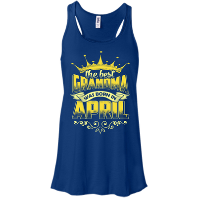 The Best Grandma Was Born In April-T-Shirt & Hoodie-Women's Flowy Racerback Tank-True Royal